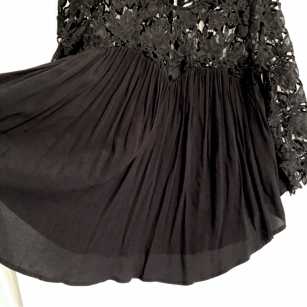 Anthropologie GUEST EDITOR Black Lace Smock Top - Picture 8 of 10